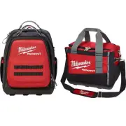 Milwaukee PACKOUT Tool Backpack 15" + Tool Shoulder Bag 15" Molded Base, Nylon