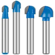4pcs 1/4 Inch Shank Round Nose Router Bit Core Box Router Bit Set for Cuttingの