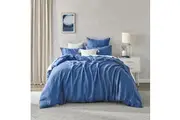 Natural Home Flax Linen Quilt Cover Set Deep Blue (Single,Double,Queen,King,Super King)