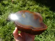BEAUTIFUL THICK BRAZILIAN AGATE SPLIT AND POLISHED STONE STUNNER!