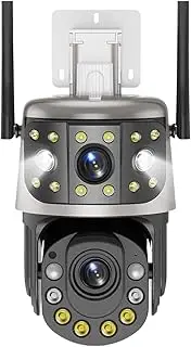 8MP 50X Optical Zoom Camera Outdoor WiFi IP Camera PTZ Dual Screen Cam Human Detection 4K Video Surveillance Security Cams(E/U,50X Camera Add 32G)