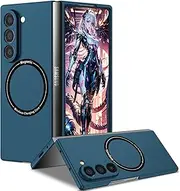 [Ysnzaq] Matte Slim Case for Samsung Galaxy Z Fold6 7.6" Compatible for MagSafe, Military Grade Drop Protection Shockproof Phone Case with Magnetic Ring for Samsung Galaxy Z Fold 6. MY Blue