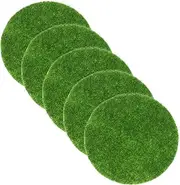 GALPADA 5pcs Artificial Moss Lawn for Indoor Plants Round Realistic Mats for DIY Projects for Micro Landscape and Garden Decoration Easy to Clean Flocking Grass
