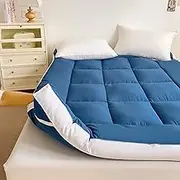Folding Roll Up Camping Futon Mattress Single Double King Size Japanese Portable Tatami Floor Mat ZSMFCD(Blue,35x75in/90x190cm)