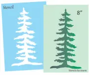 8" tall Lodge Tree STENCIL Rustic Mountain Pine Cabin Lake House Art Craft Signs
