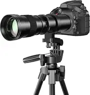 EF/EF-S 420-800mm F8.3 Telephoto Zoom Lens(MF) + T-Mount Adapter for Canon EOS Rebel T8i/T7i/T7/T6i/T5/T3i/T2i/XSi/SL3/SL2/T100/90D/80D/70D/50D/5D Mark IV/6D II/7D II/1D X III II-DSLR Cameras Lenses