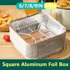 30Pcs Non-stick Disposable Tin Foil Tray Reusable Square Baking Pan Oven