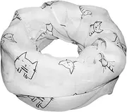 [Soul-Cats] 1 White Children's Loop Scarf Cat, White, 57 cm x 45 cm