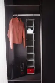 Hanging Shoe Shelves - 8 Section - Closet Organizer - Grey
