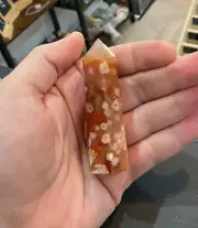 RED FLOWER AGATE Mini Tower Point Natural Crystal Decoration Carving 8cm