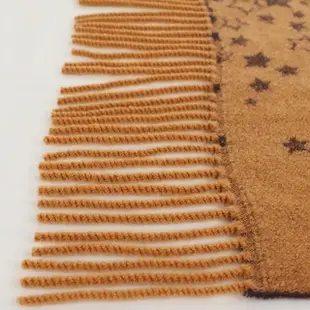 【日本SOLEIL】日本製浪漫星空頂級設計羊毛觸感柔軟保暖圍巾披肩脖圍(芥末黃)