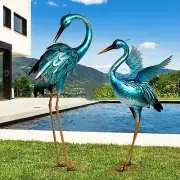 Blue Heron Crane Statue Sculpture Bird Art Decor Home Modern Yard Patio Lawn NEW