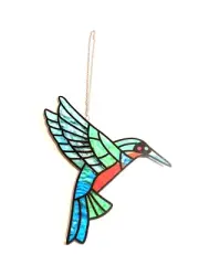 Hummingbird Suncatcher 7 1/2 in with Chain Hanging Window Resin