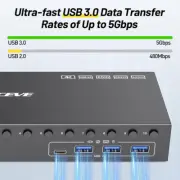 4K@60Hz KVM Switch 2 Monitors 4 Computers, HDMI Displayport Dual Monitor KVM ...