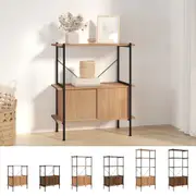Shelf 5-Tier Display Bookshelf with Cabinet Steel and Engineered Wood vidaXL