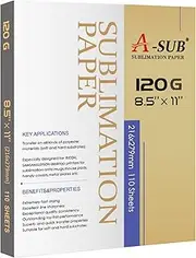 A-SUB Sublimation Paper 110 Sheets/Pack 8.5'' x 11'' Compatible with All Inkjet Printer Especially for Sawgrass Printer 120gsm