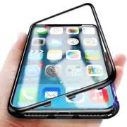 For APPLE IPHONE 11 PRO MAX MAGNETIC CASE METAL BUMPER BACK TEMPERED GLASS COVER