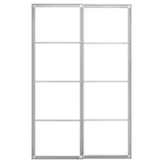 PAX pair of sliding door frames w rail, aluminium, 150x236 cm