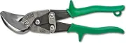 9 1/4" Metalmaster Offset Snips, Cuts Straight to Right, Green Grips