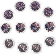 VICASKY Set of 12 Nail Art Sequins Manicure Glitters DIY Stars Glitter Stickers for Women Men Valentine's Day