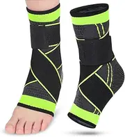 Ankle Support, Adjustable Compression Ankle Sleeves, Sports Ankle Braces Foot Heel Socks for Men&Women, One Size [1 Pair]