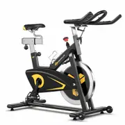 Costway Spin Bike Belt Drive Exercise Stationary Bicycle Adjustable Metal Cardio Equipment 120kg Capacity Gym Home