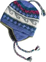 [KOSHI] Hand Knit Sherpa Hat with Micro Fleece Lining and Eclectic Patterns, Handmade Winter Toque, Christmas Beanie, Made in Nepal