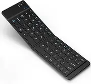 Portable Wireless Bluetooth Keyboard, Mini Foldable Keybaord Rechargable Ultra Slim Folding Keyboard Compatible with iOS Android Windows System and Smart Phone, Laptop,Tablet