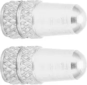 2PCS Prestas Valve Caps,Bikes Valve Stem Cover Aluminum Alloy Bike Tire Caps Dust Covers for Mountain (Silver)