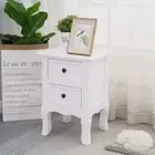 NNEDSZ French Bedside Table Nightstand White Set of 2