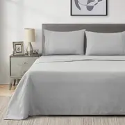 1800TC 4 piece Sheet Set Hypoallergenic Bed Flat/Fitted Sheets with Pillowcase King Queen Double Super Size