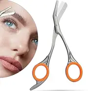 LePinko Eyebrow Trimming Scissors with Combs, Gifts For Men Women Stocking Stuffers, Gray