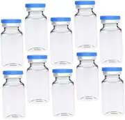 Mobestech 10ml Glass Vials 20pcs Flat Bottom Medical Bottles with Sealing Caps for Sample Storage