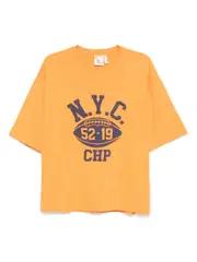 [Champion] text-embossed T-shirt M Orange