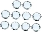 10pcs Vanity Mirror Circle Small Folding Mirror Small Makeup Pocket Compact Mirror Mini Cosmetic Mirror Pocket Mirror for Women Travel Mirror Portable Mirror White Metallic Glass