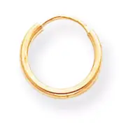 14K Yellow Gold Hollow Tube 12mm Endless Hoop Earrings Madi K Children's Jewelry
