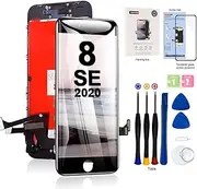 EFAITHFIX for iPhone 8/SE 2020 LCD Screen Replacement Black 4.7 Inch Frame Assembly Display 3D Touch Screen Digitizer with Repair Tools Kit Tempered Glass Screen Protector for A1863, A1905, A1906