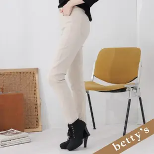 【betty’s 貝蒂思】素色顯瘦直筒長褲(卡其色)