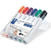 STAEDTLER 351 LUMOCOLOR Whiteboard Marker Assorted Chisel Tip Wallet of 6