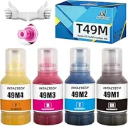 IN INTACTECH T49M Sublimation Ink for Epson SureColor F170 F570 Dye-Sublimation Printer (140ml x 4, T49M1 T49M2 T49M3 T49M4, Autofill