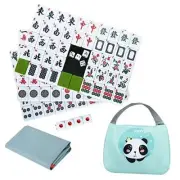 1.18"(30mm) Chinese Green Mahjong Set - 144 + 8 Numbered Tiles, Travel