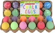 Kid Made Modern Glitter Egg Chalk - Set of 12 Assorted Vibrant Egg-Shaped Chalks for Kids - Non-Toxic, Washable, Dust-Free & Mess-Free - Fun Crafting & Drawing for Kids Ages 3+ and Beyond