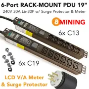 7500W Server PDU 240V 30A L6-30P C13 C19 Mining For Antminer BTC KASPA