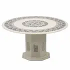 36" Marble Table Top handicraft inlay semi precious stones With marble Stand