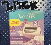 LOT OF 2 Gillette Venus ComfortGlide Freesia Womens Razors 6+6=12 FREE SHIPPIN!