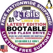 TAILS 6.9 LINUX OS Live Boot/Installer, 32GB USB 64-Bit, Mac, PC, Chromebook
