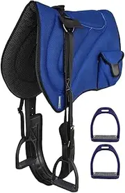 Professional Equine Horse Neoprene Padded Anti-Slip Breathable Bareback Saddle Pad Blue 39194RB