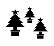 Christmas Tree Stencil 3 Sizes With Star Art Deco 8" x 10" Reusable Sheet S1186