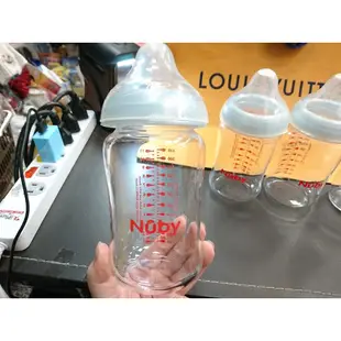 211-(無奶嘴)Nuby 自然乳感寬口徑防脹氣玻璃奶瓶330ml
