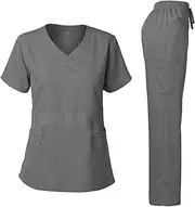 [Dagacci Medical Uniform] Natural Stretch Premium Women's Scrubs Set Stretch Ultra Soft Top and Pants